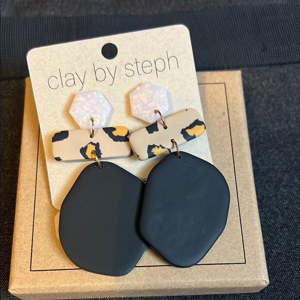 Clay by Steph Black and Leopard Earrings
